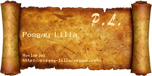 Posgay Lilla névjegykártya